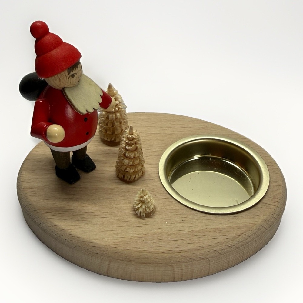 SAICO Original German Wooden Santa Tealight Candle Holder Erzgebirge Christmas